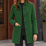 Becca Stand Collar Coat - Dark Green