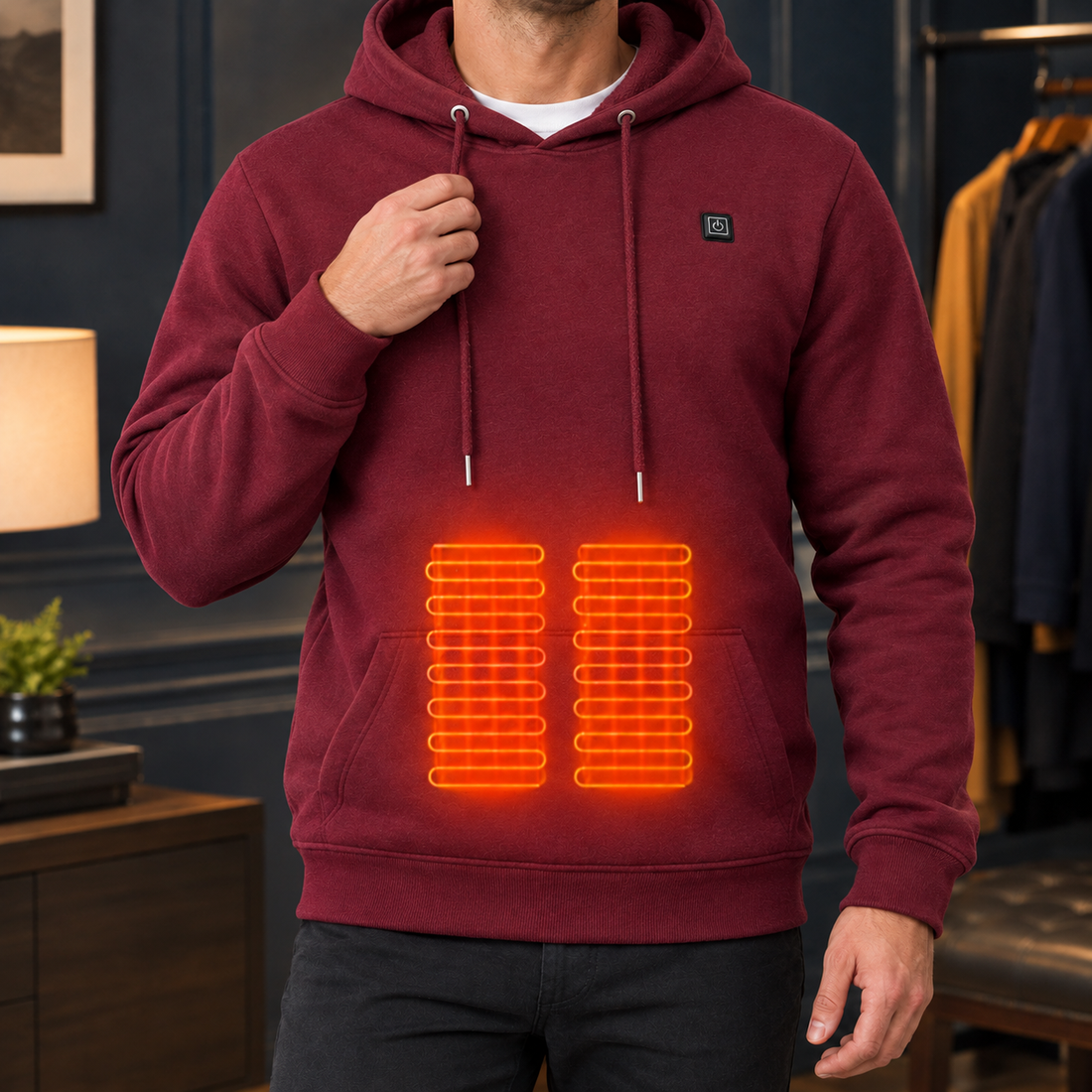 Wilder-Stone Heated Hoodie - Wine Red
