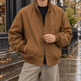 Victor-Miles Relaxed Bomber Jacket - Brown