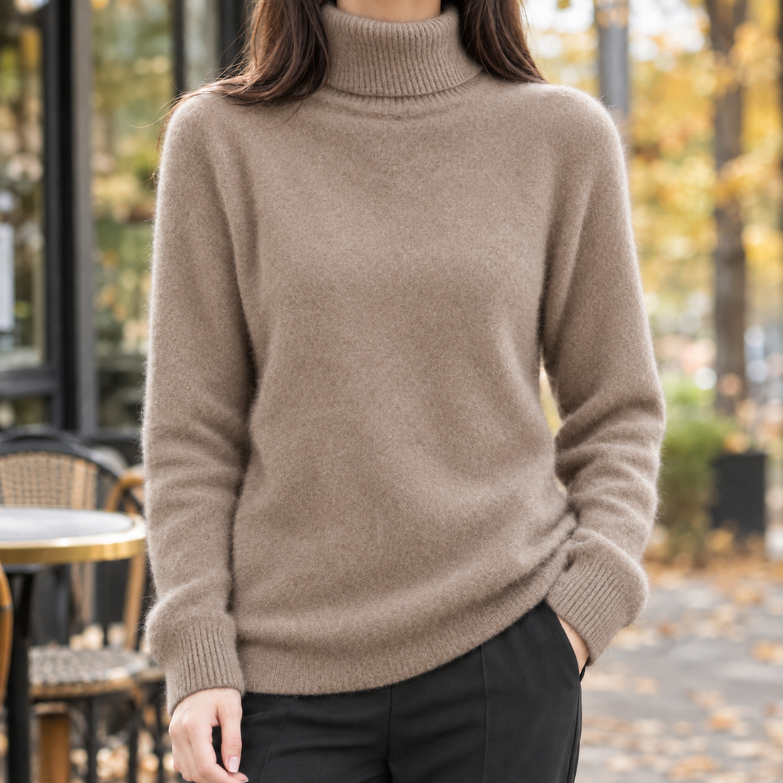 Emmeline-Elise Cashmere Sweater - Camel