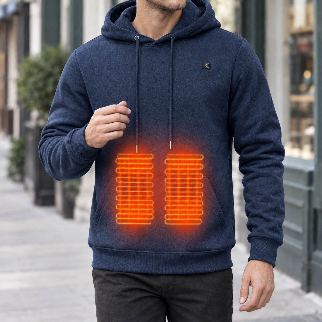 Finnian-Wren Heated Hoodie - Dark Blue