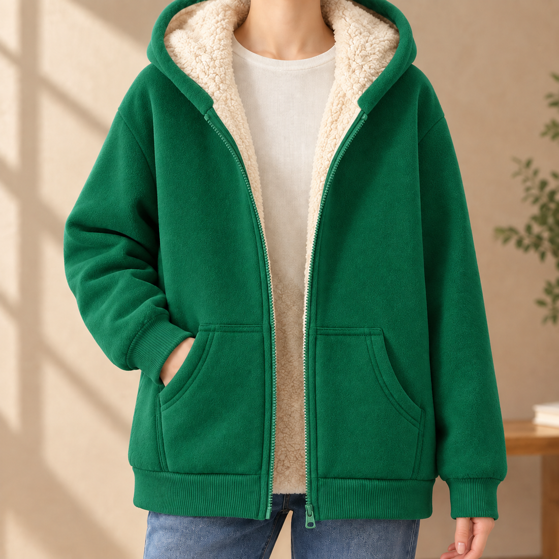 Edouard-Wade Sherpa-Lined Jacket - Sherpa Green