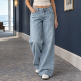 Edith-Louise Wide Leg Jeans - Light Blue