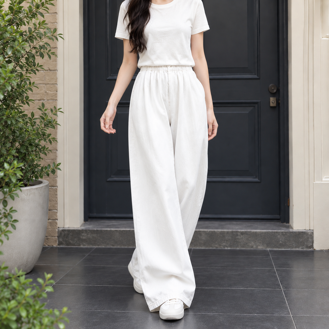 Sidonie Wide Leg Pants - White