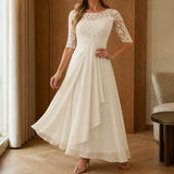 Edith-Kate Lace Bodice Dress - Cream