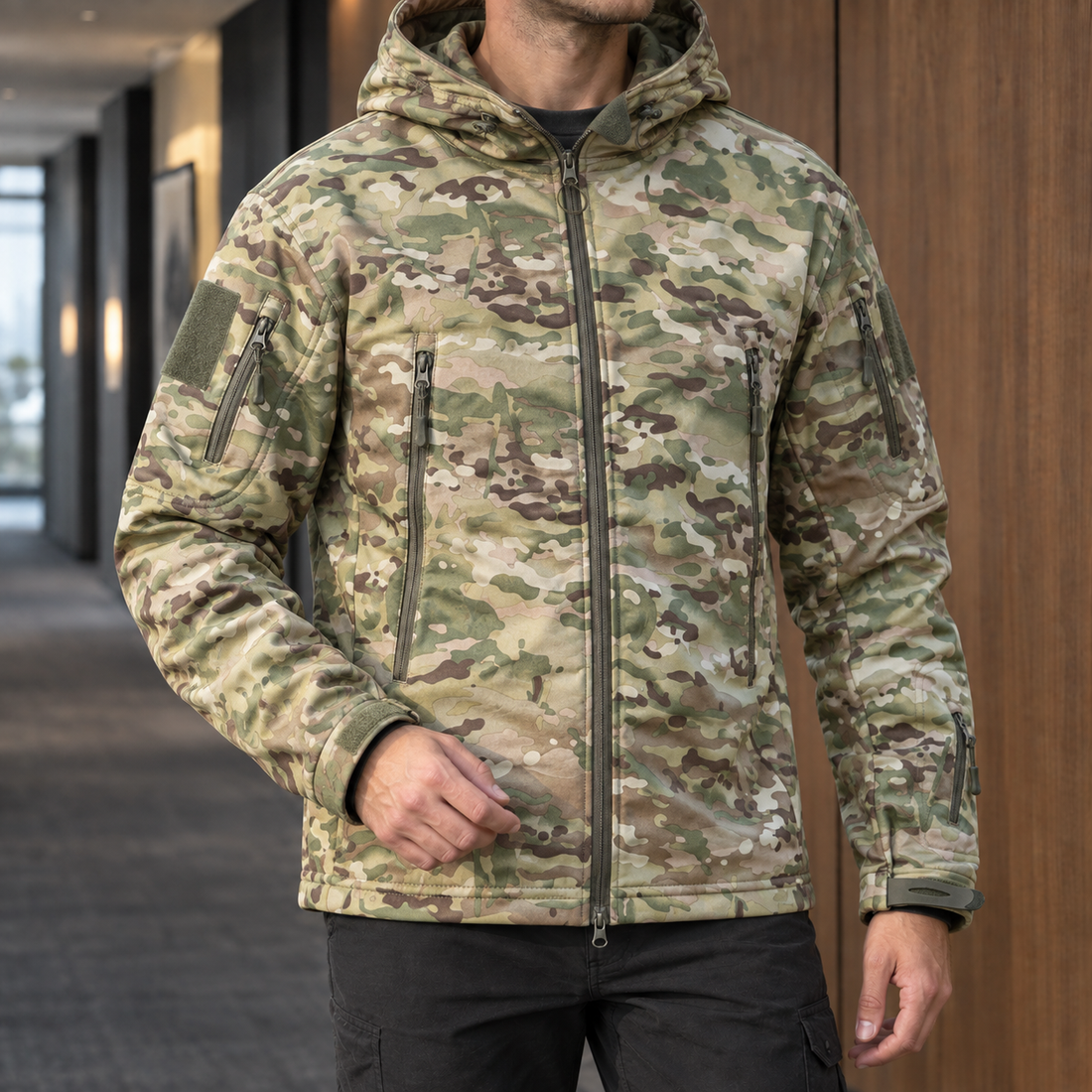 Sylvester-Ellis Hooded Jacket - Camo Green