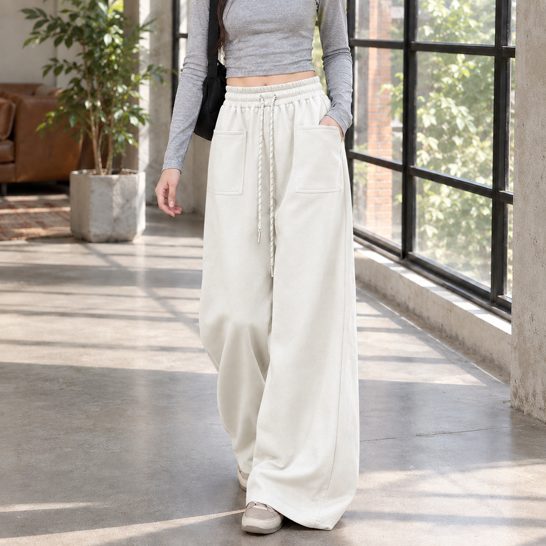 Severine Wide Leg Pants - Off White