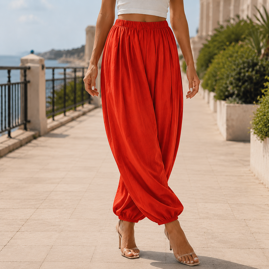 Faye-Louise Balloon Pants - Red