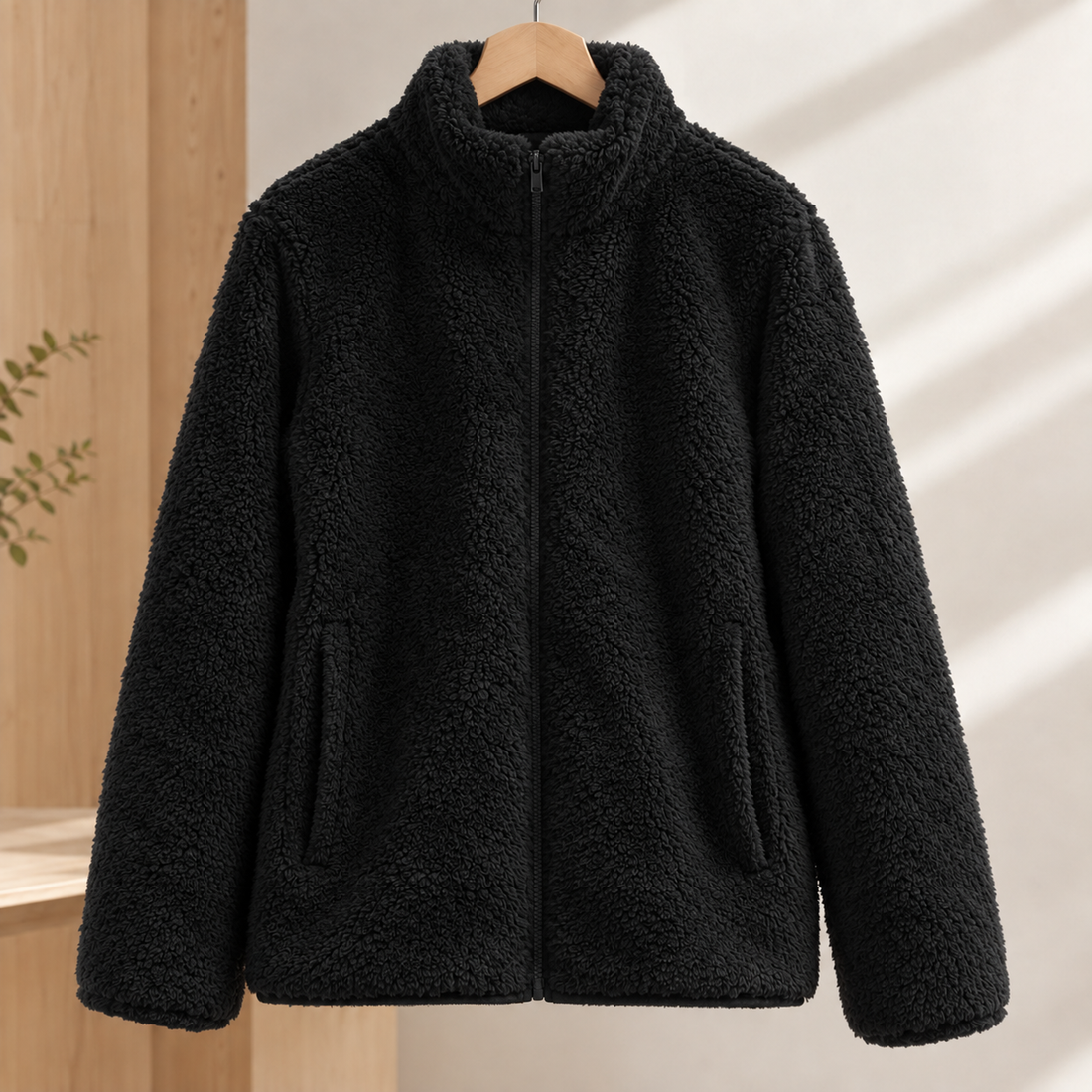 Lily Plush Zip Jacket - Black