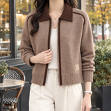 Joy-Belle Zip Sweater - Camel