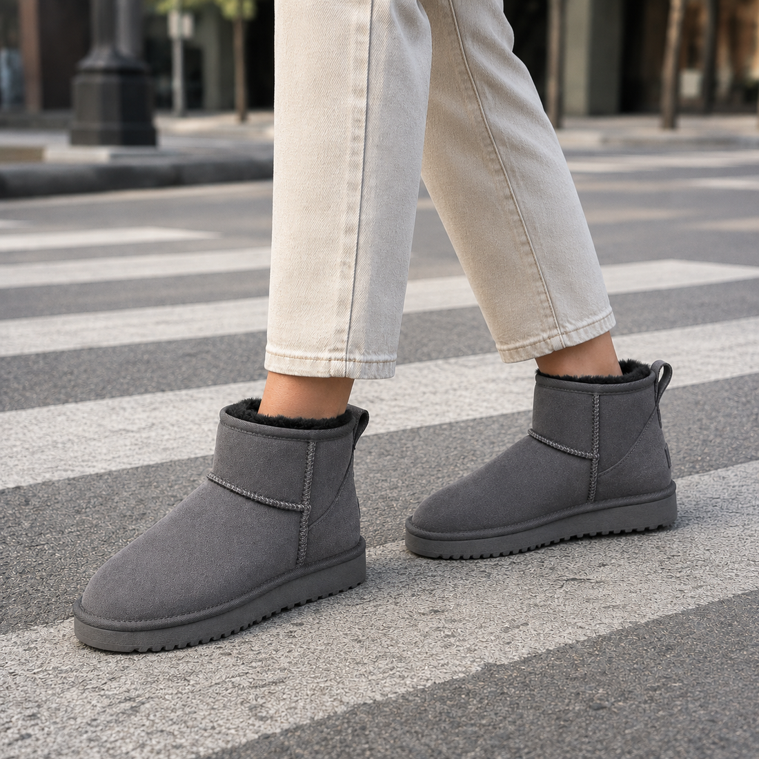 Sarti Suede Ankle Boots - Gray