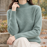 Selena-Belle Mock Neck Sweater - Greenery