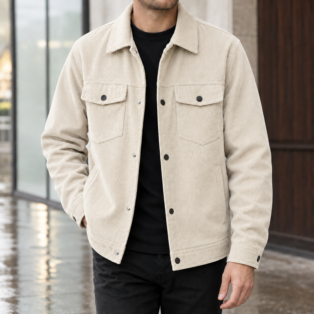 Mathias-Reid Corduroy Overshirt - Off White