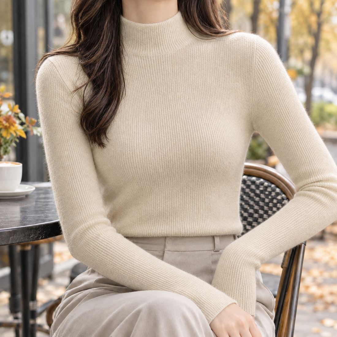 Christabel-Eve Ribbed Sweater - Cream