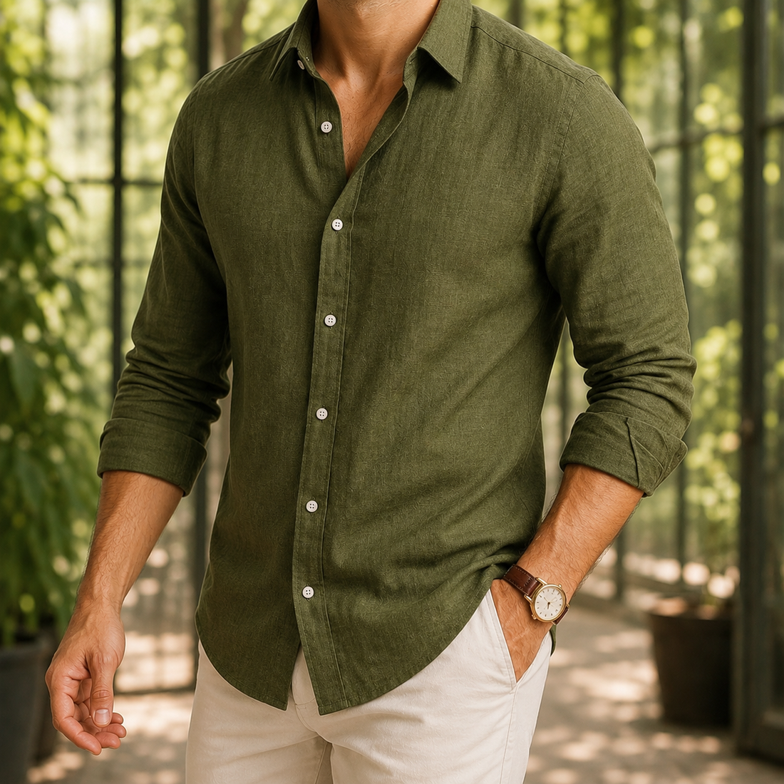 Reuben Linen Shirt - Green