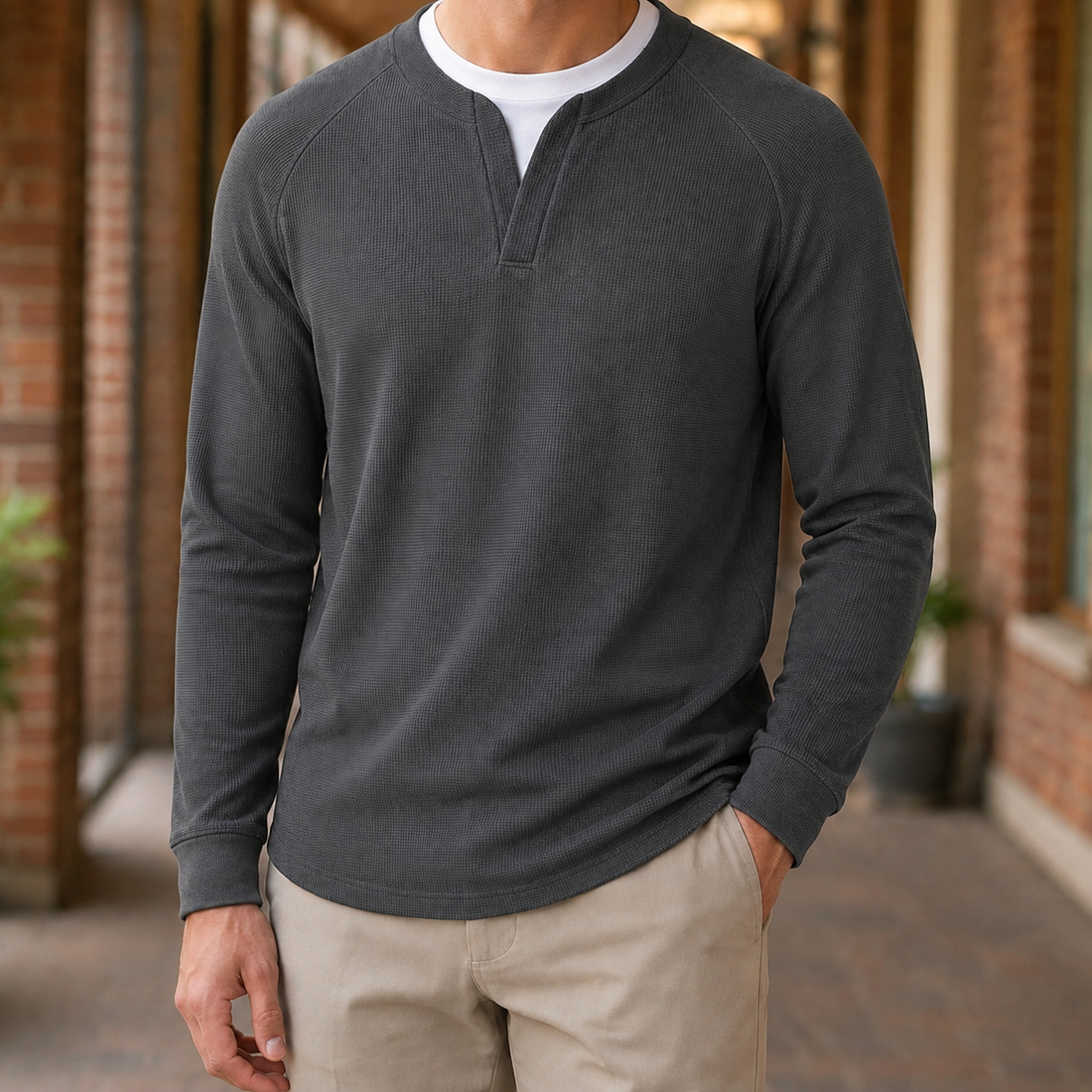 Silas Waffle Sweater - Gray