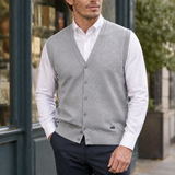 Giles Fine Knit Vest - Gr Melange