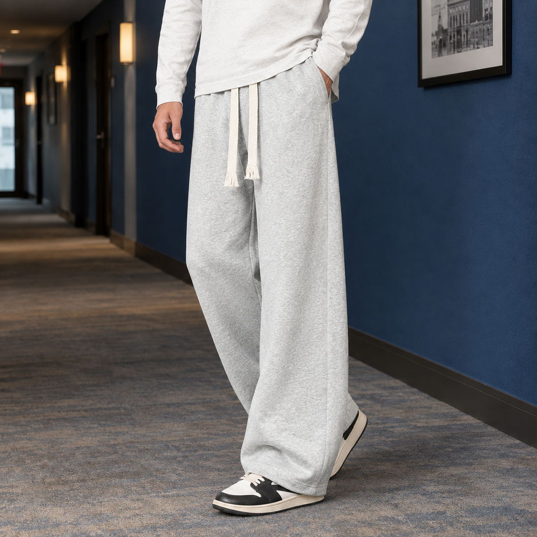 Sterling-Ellis Wide Leg Pants - Light Gray