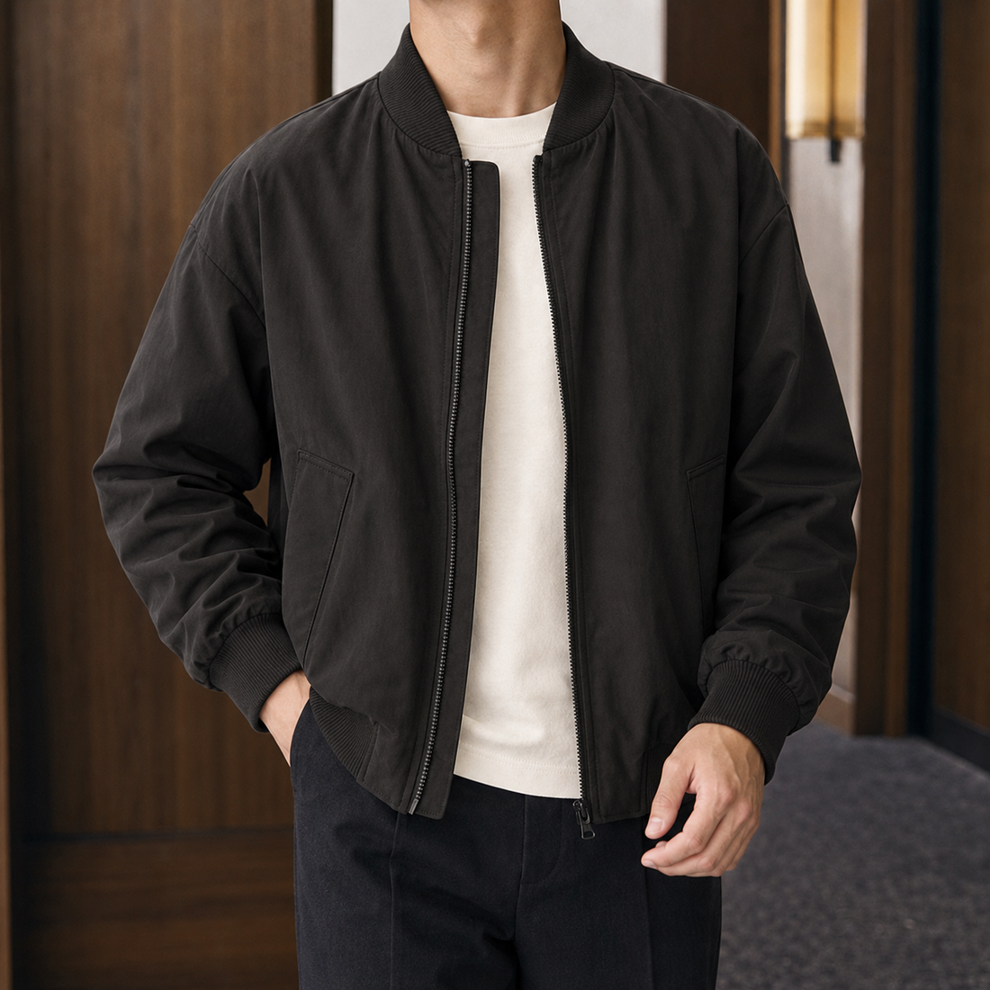 Lucian-Cole Bomber Jacket - Black