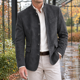 Carter-Tate Stand Collar Blazer - Dark Gray