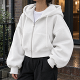 Natalie-Belle Balloon Sleeve Hoodie - White
