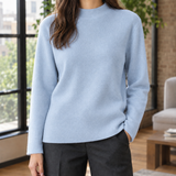 Desiree Mock Neck Sweater - Light Blue