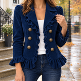 Mercedes-Lane Ruffled Jacket - Dark Blue