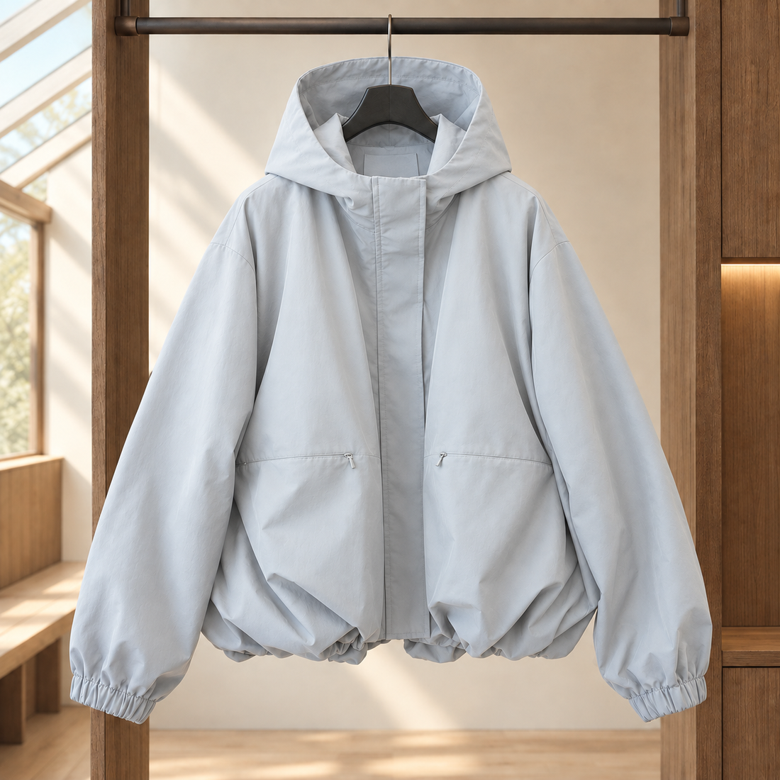 Marianne-June Balloon Hem Jacket - Cool Gray