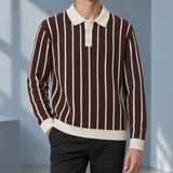 Ross-Rhys Striped Sweater - Coffee Brown
