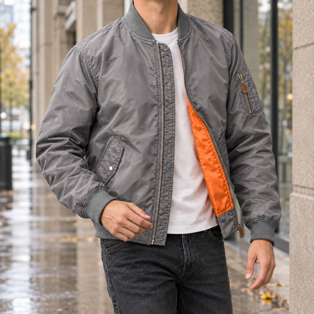 Jake Bomber Jacket - Gray