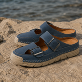 Angelini Double Buckle Mules - Blue