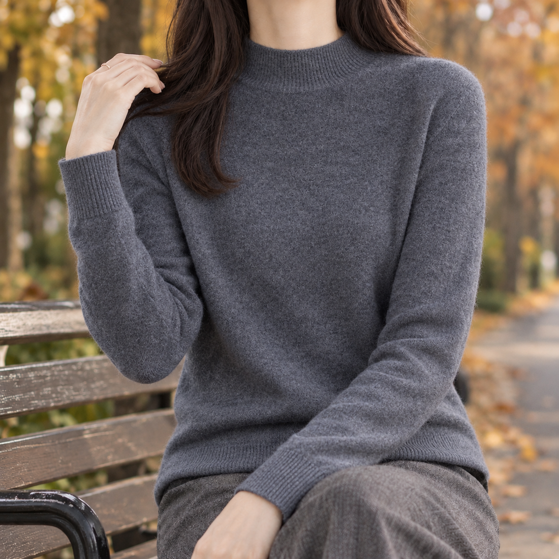 Aiglon-Elise Wool Sweater - Dark Gray