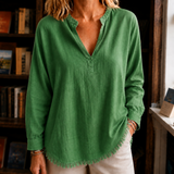 Bernadette-Faye Fringe Blouse - Green