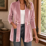 Zenobia Velvet Cardigan - Pink