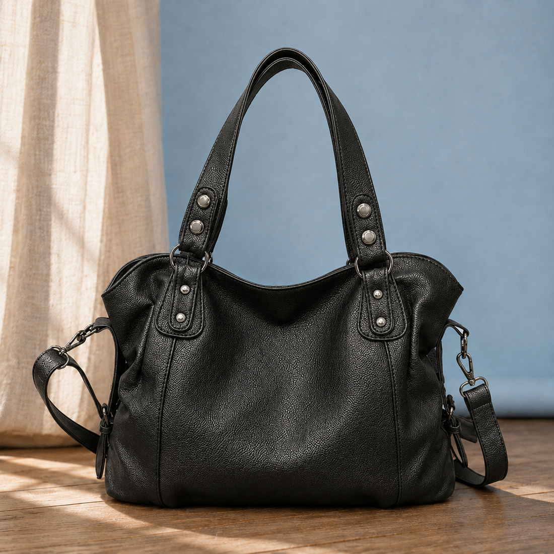 Lazzari Slouch Shoulder Bag - Black