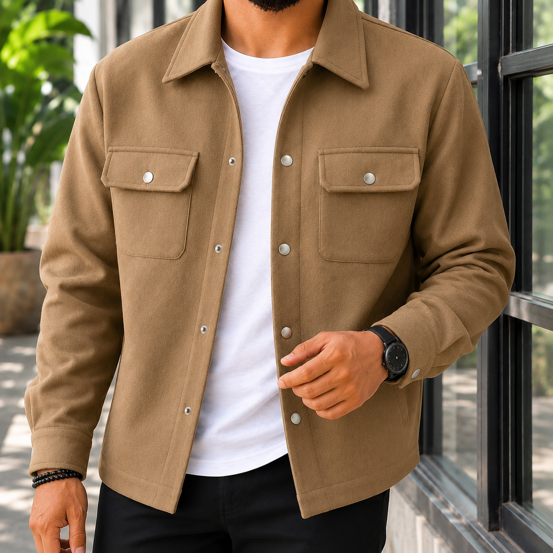 Thaddeus Brushed Jacket - Warm Khaki