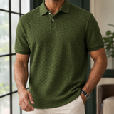 Alphonse-York Textured Polo - Army Green