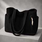 Ferretti Ribbed Tote - Black