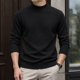 August-Rhys Mock Neck Sweater - Black