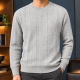 Warrick-Scott Cable Knit Sweater - Light Gray