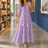 Sabrina Tassel Maxi Dress - Purple