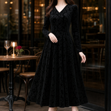 Juliet-June Embossed Maxi Dress - Black
