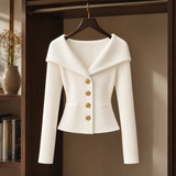 Josephine-Kate Ribbed Sweater - White