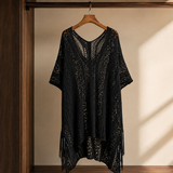 Clemence Openwork Sweater - Black