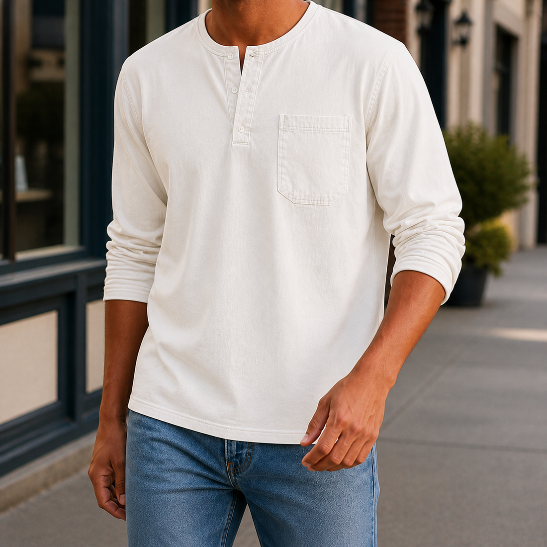 Nolan Henley Shirt - White