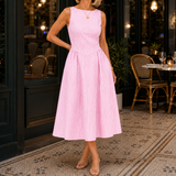 Isla-Skye Striped Midi Dress - Pink
