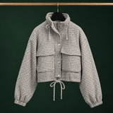 Fenna-Rose Houndstooth Utility Jacket - Gray