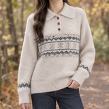 Helena-Grace Fair Isle Sweater - White