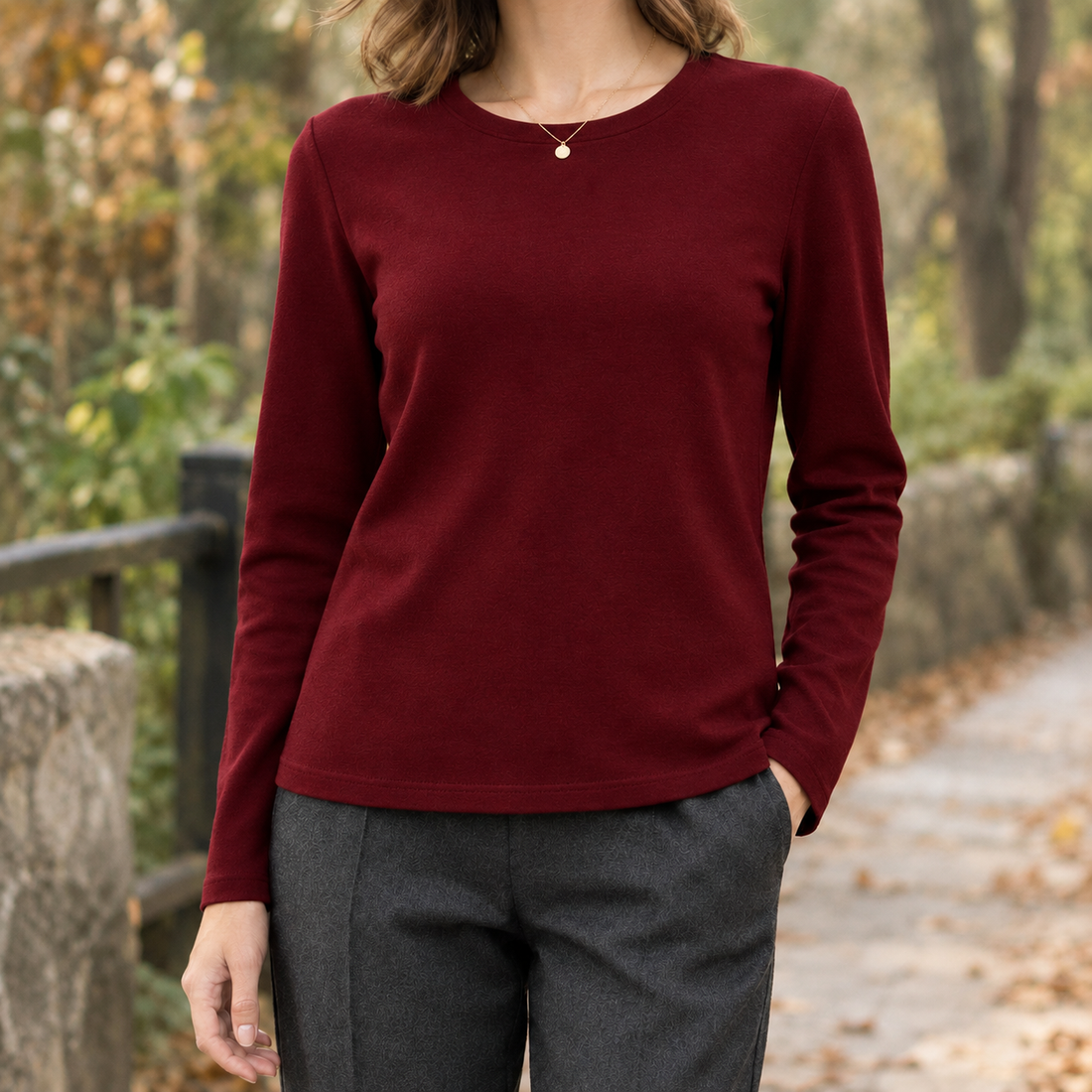 Eleanor-Skye Wool Silk Top - Anchor Red