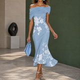 Eva-Jane Draped Midi Dress - Blue